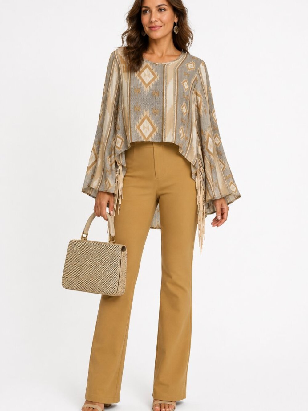 Wilfred Aritzia Leather Pants & Boho Fringe Top Bundle